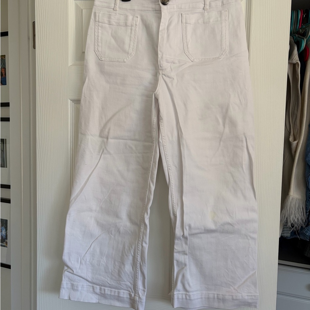 Anthropologie Maeve White Wide-Leg Jeans